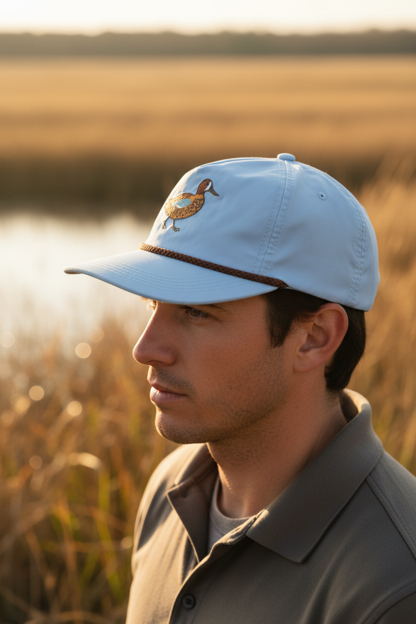 Lischka Brothers - Blue-winged Teal Duck Rope Cap, Sky Blue