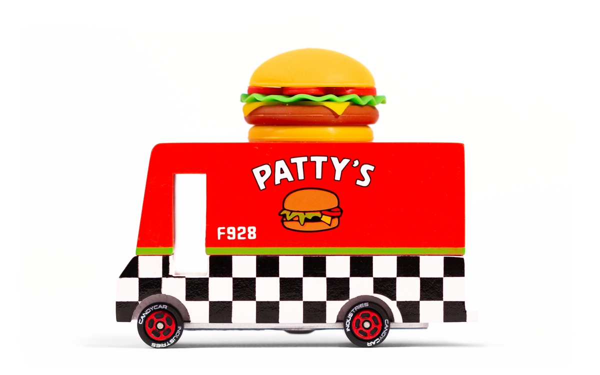 Hamburger wooden toy vehicle by Candylab Toys
