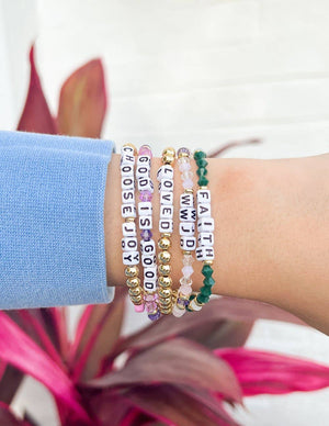 
                  
                    Load image into Gallery viewer, Loved Letter Bracelet: Small
                  
                