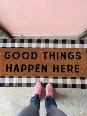 
                  
                    Load image into Gallery viewer, XL Doormat | Good things happen here
                  
                