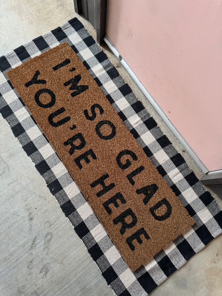 
                  
                    Load image into Gallery viewer, XL Doormat | I&amp;#39;m so glad you&amp;#39;re here
                  
                