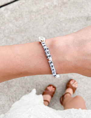 
                  
                    Load image into Gallery viewer, Jesus Saves Letter Bracelet: Small
                  
                