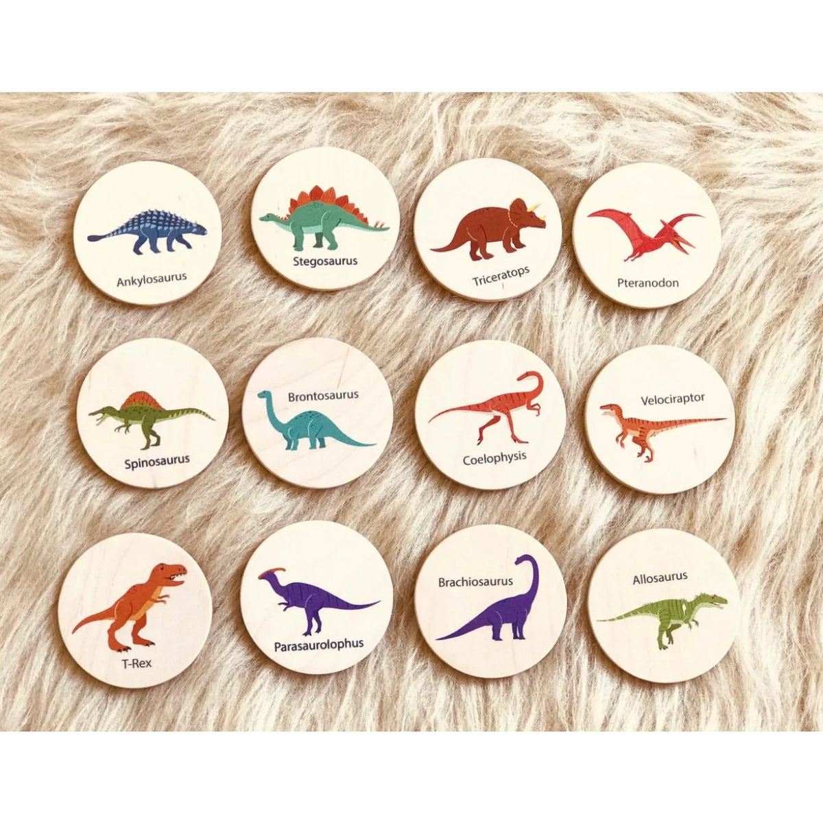 L and wood - Wooden Large Dino Memory Set (24 pcs)