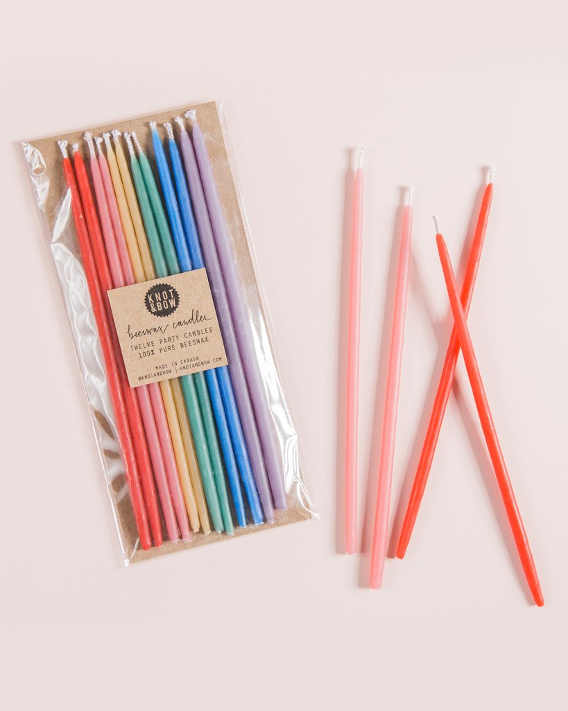 Knot & Bow - Rainbow Tall Beeswax Birthday Candles