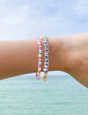 
                  
                    Load image into Gallery viewer, Jesus Saves Letter Bracelet: Small
                  
                