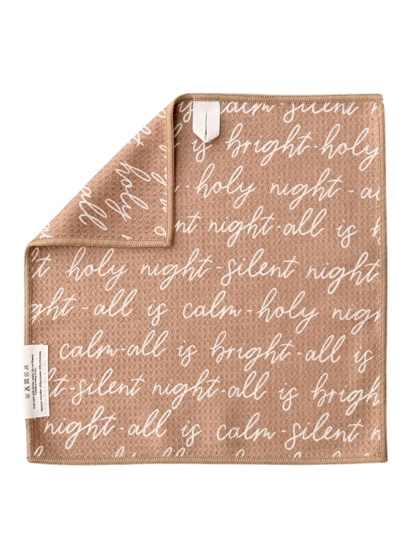 Crae.Home - Silent Night: Double-Sided Washcloth: Tan / Washcloth (12 in x 12 in)