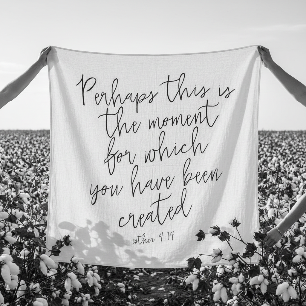 Esther 4:14 Scripture swaddle and wall art by Modern Burlap