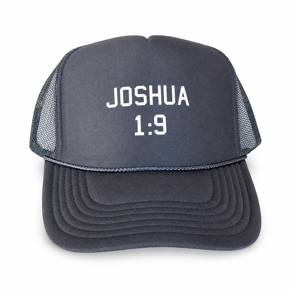 Joshua 1:9 Scripture Trucker Hat by XOKendallCo