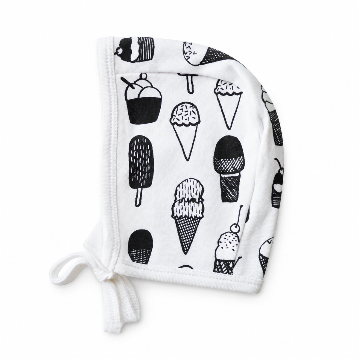 Organic Baby Bonnet | Signature Prints | 0-6 Months / Ice Cream Love — studio product view