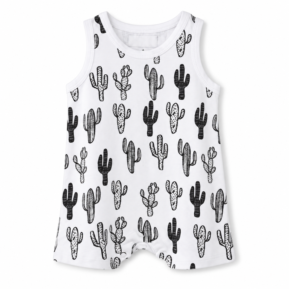 Modern Burlap tank cactus, full front studio view