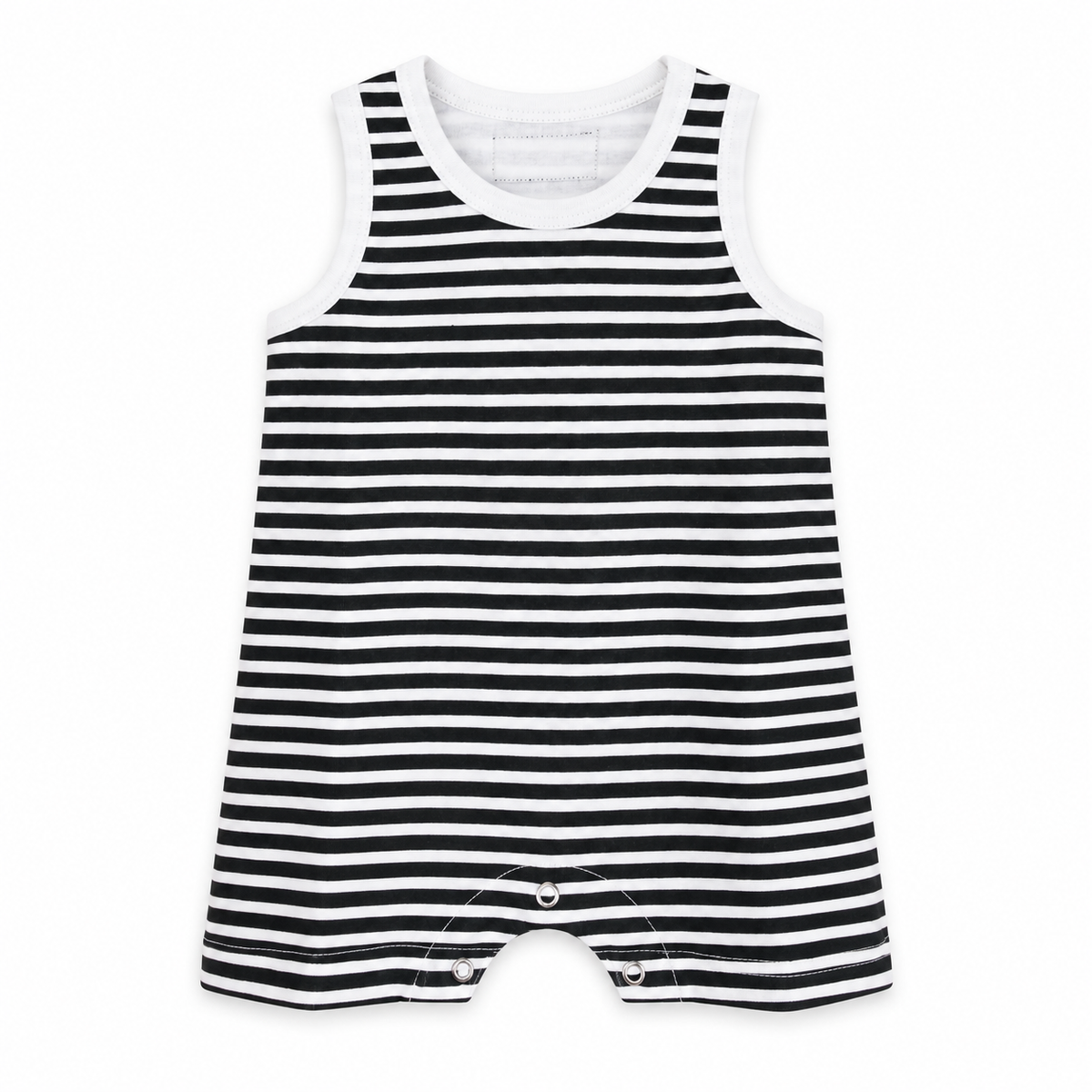 Modern Burlap tank stripes, full front studio view