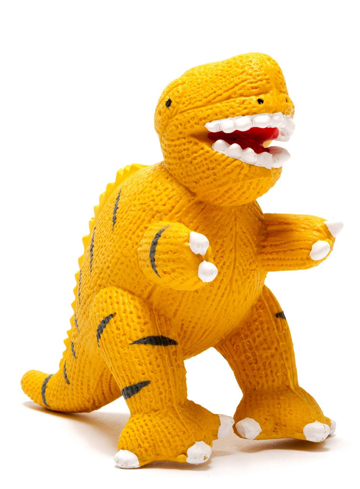 Best Years Ltd - Yellow Natural Rubber T Rex Toy, Bath Toy and Teether