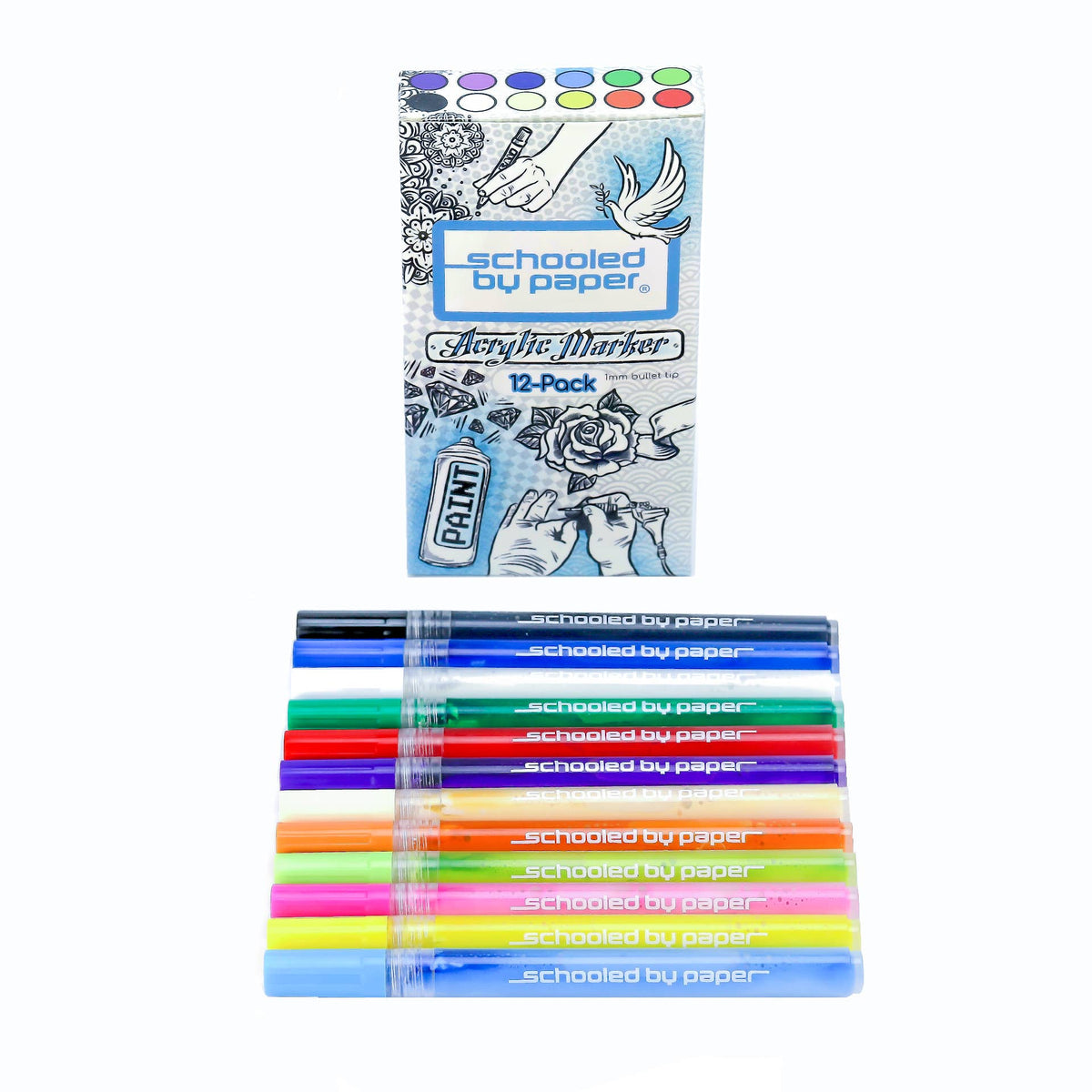 Schooled by Paper - Acrylic Paint Marker (12-Pack)