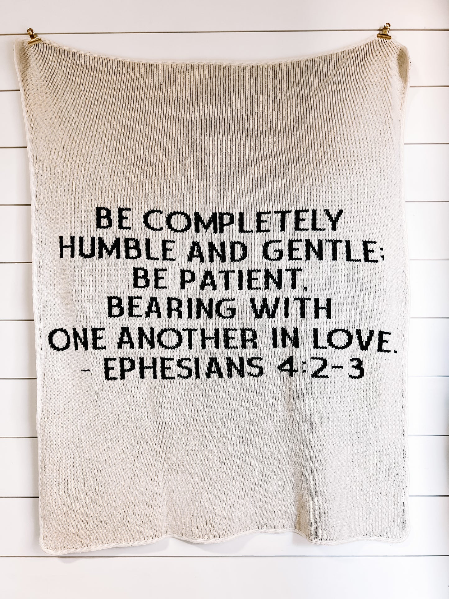 Ephesians 4:2-3 Recycled Cotton Throw Blanket | Made in USA