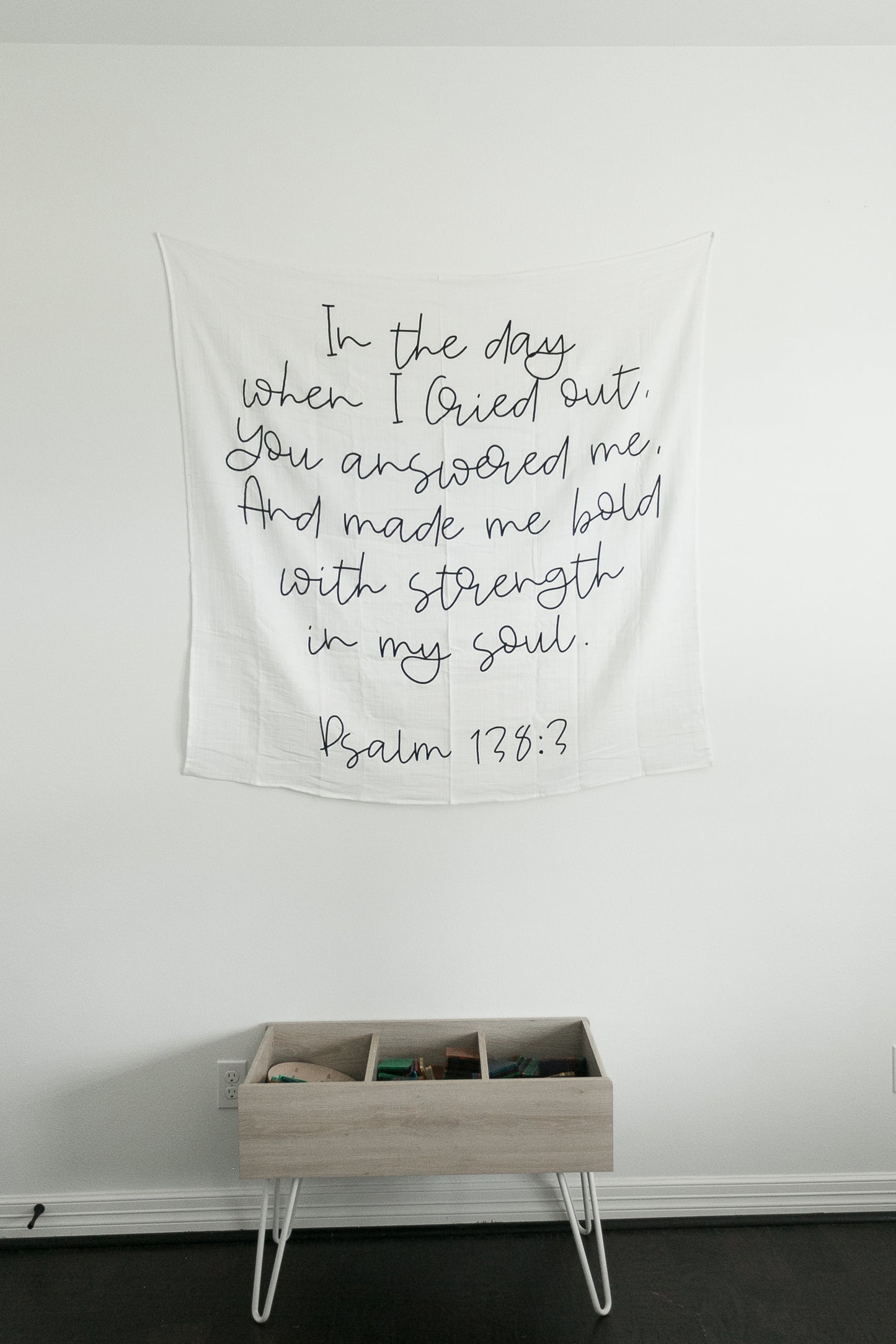 Psalm 138:3 Scripture Swaddle + Wall Art | GOTS Certified Organic Cotton Muslin