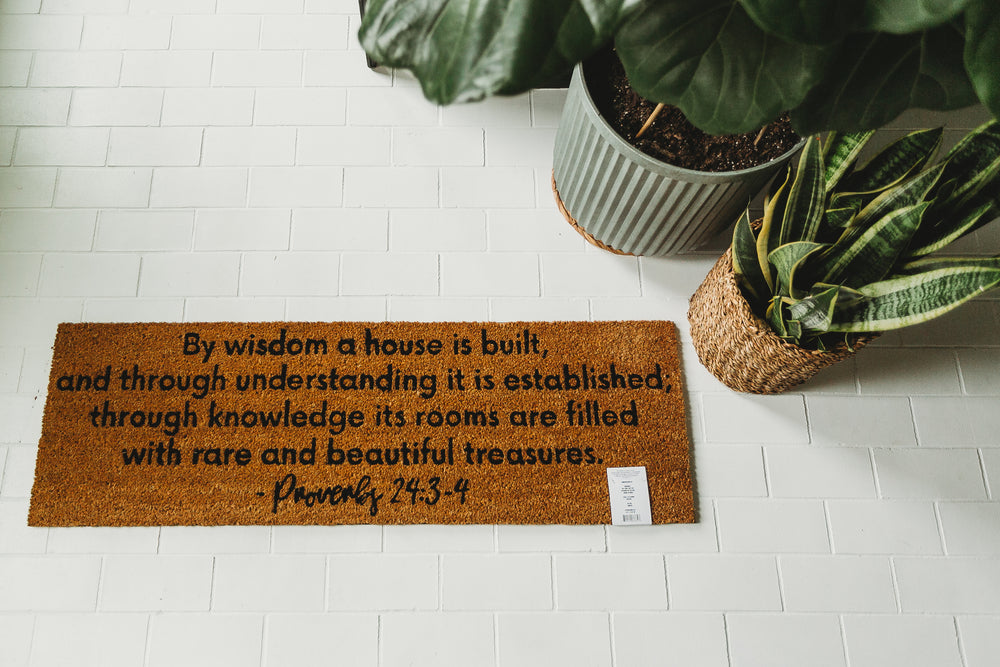 
                  
                    Load image into Gallery viewer, XL Scripture Doormat | Proverbs 24:3-4
                  
                