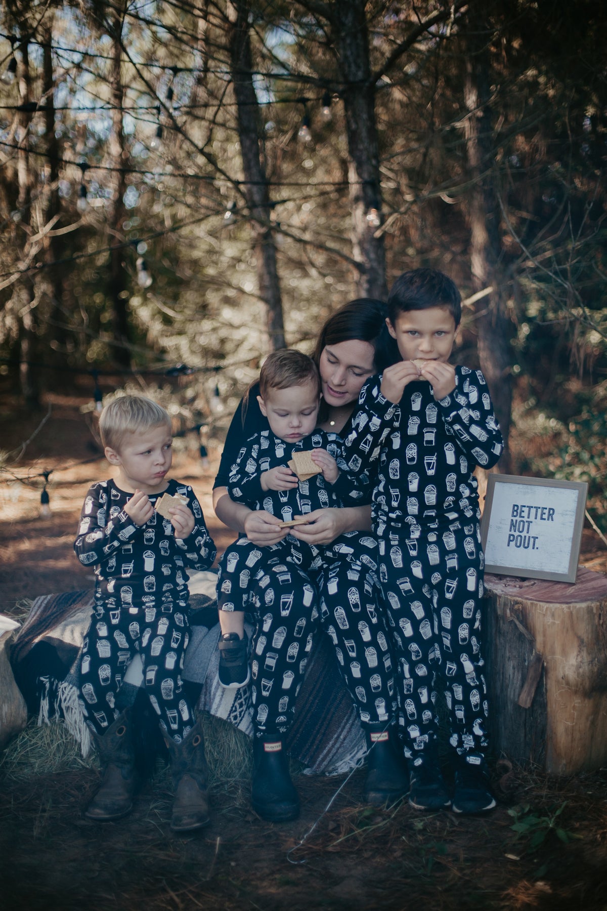 Organic Baby + Kids Pajama Set | White on Black Coffee Love©