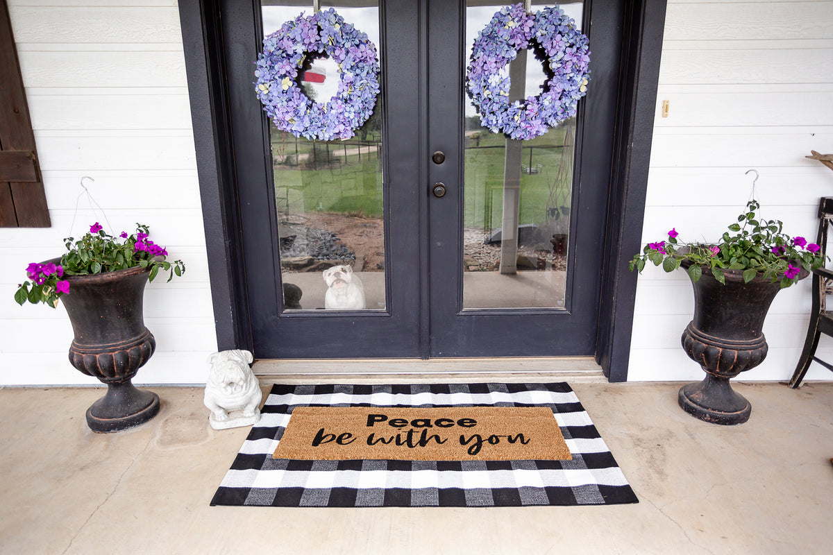 XL Christian Doormat | Peace Be With You | Coconut Coir