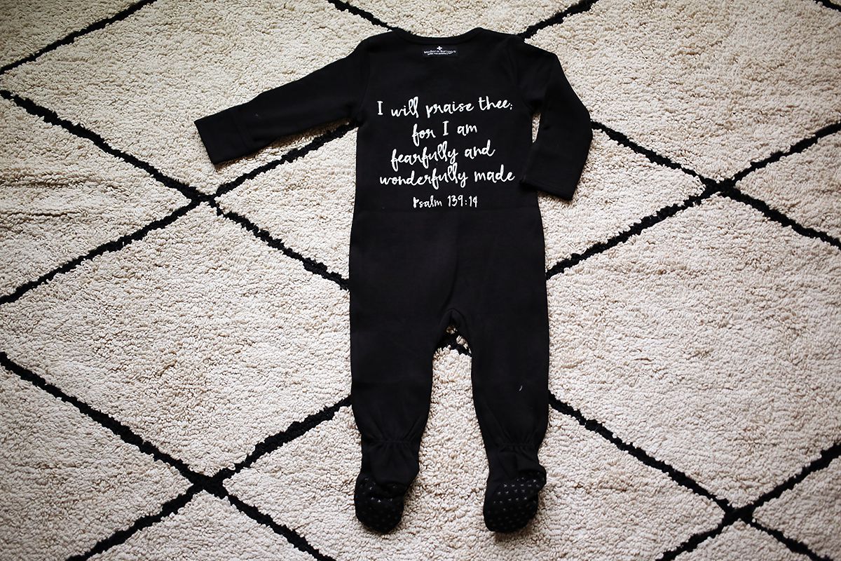 Psalm 139:14 Organic Zip Footie | GOTS Certified Organic Cotton