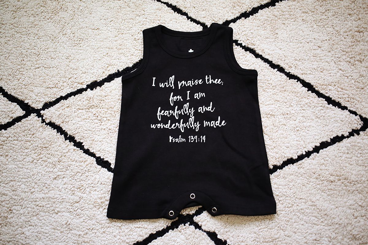 Psalm 139:14 Organic Tank Romper | GOTS Certified Organic Cotton