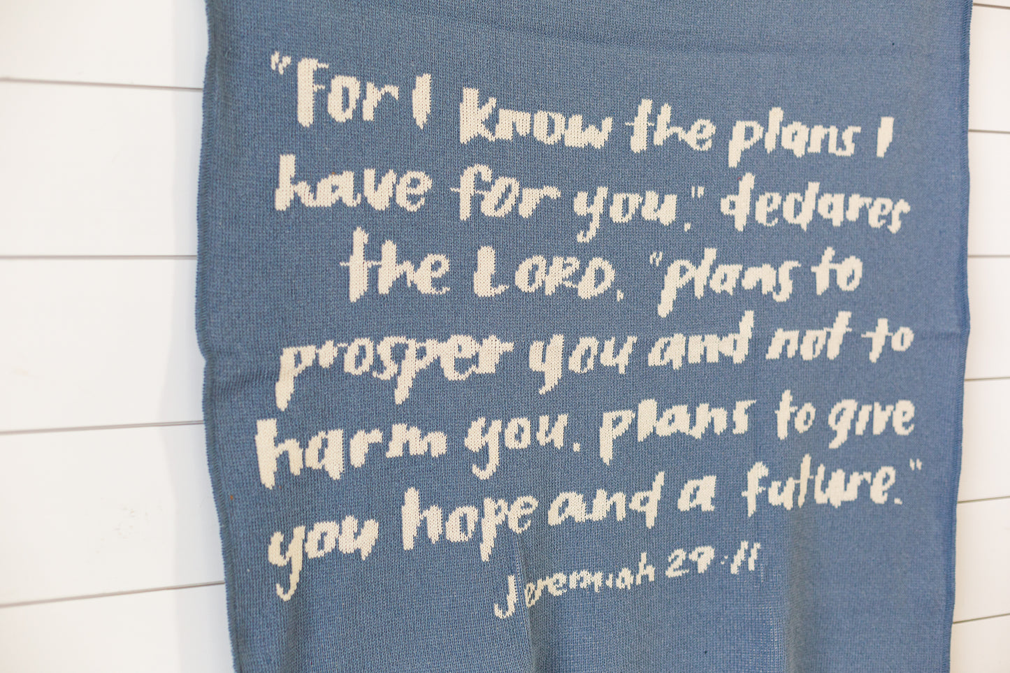 Jeremiah 29:11 Recycled Cotton Throw Blanket | Made in USA