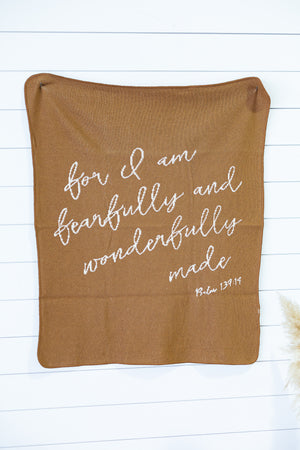 
                  
                    Load image into Gallery viewer, Made in the USA | Recycled Cotton Blend  Fearfully and Wonderfully Made Throw Blanket
                  
                
