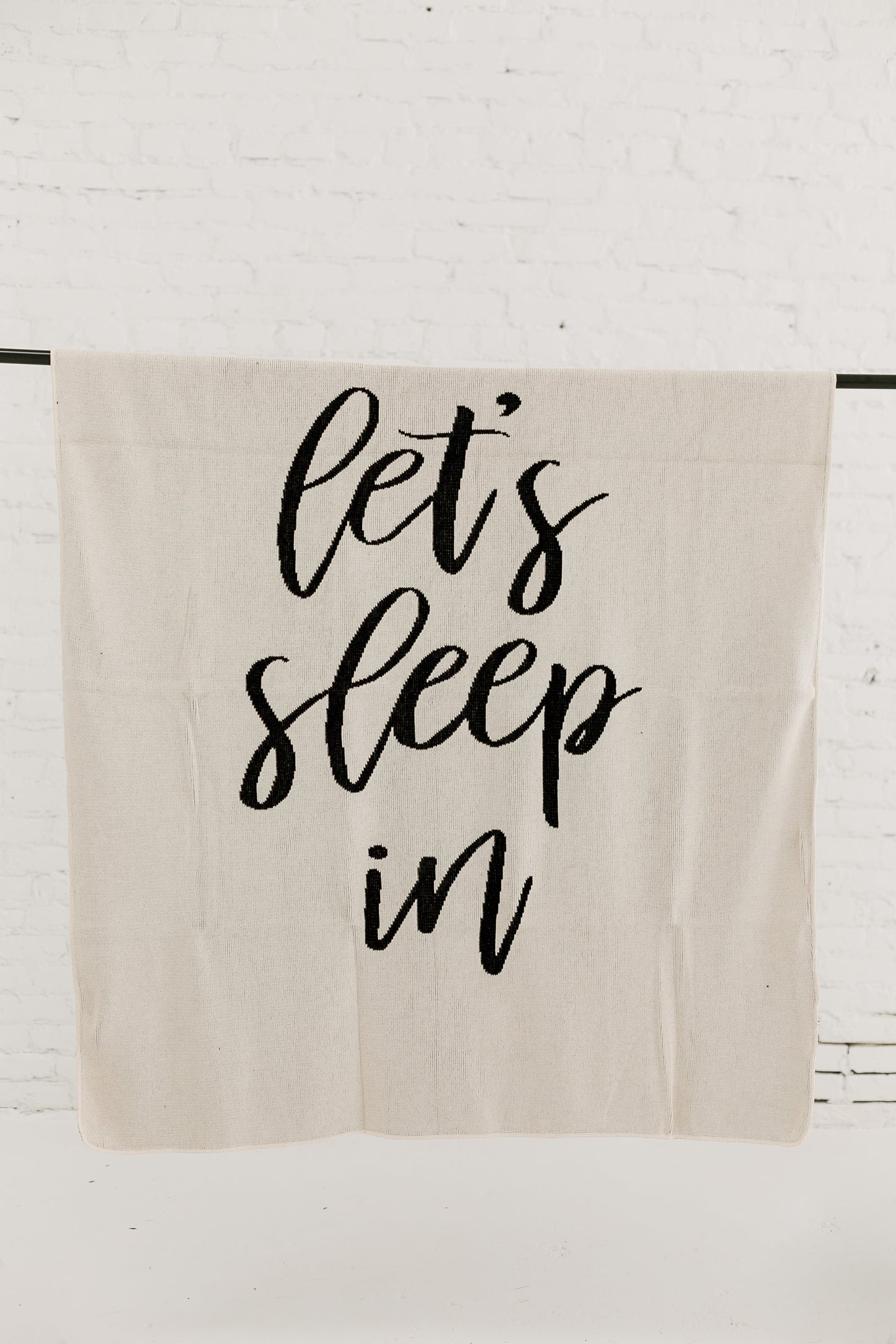 Let's Sleep In Recycled Cotton Throw Blanket | Made in USA