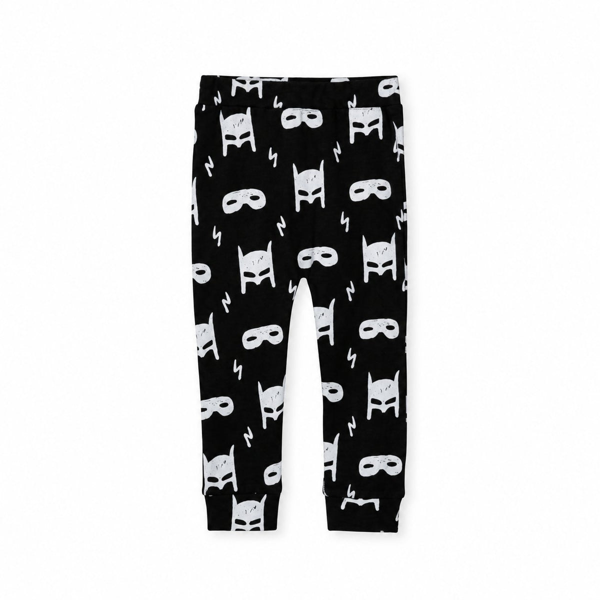 Modern Burlap organic Cozy Pants in White on Black Hero Struck, full studio view on white