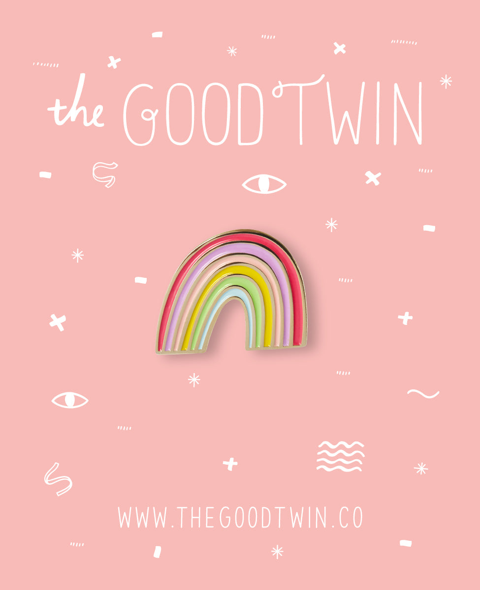The Good Twin - Rainbow Pin + Post Card