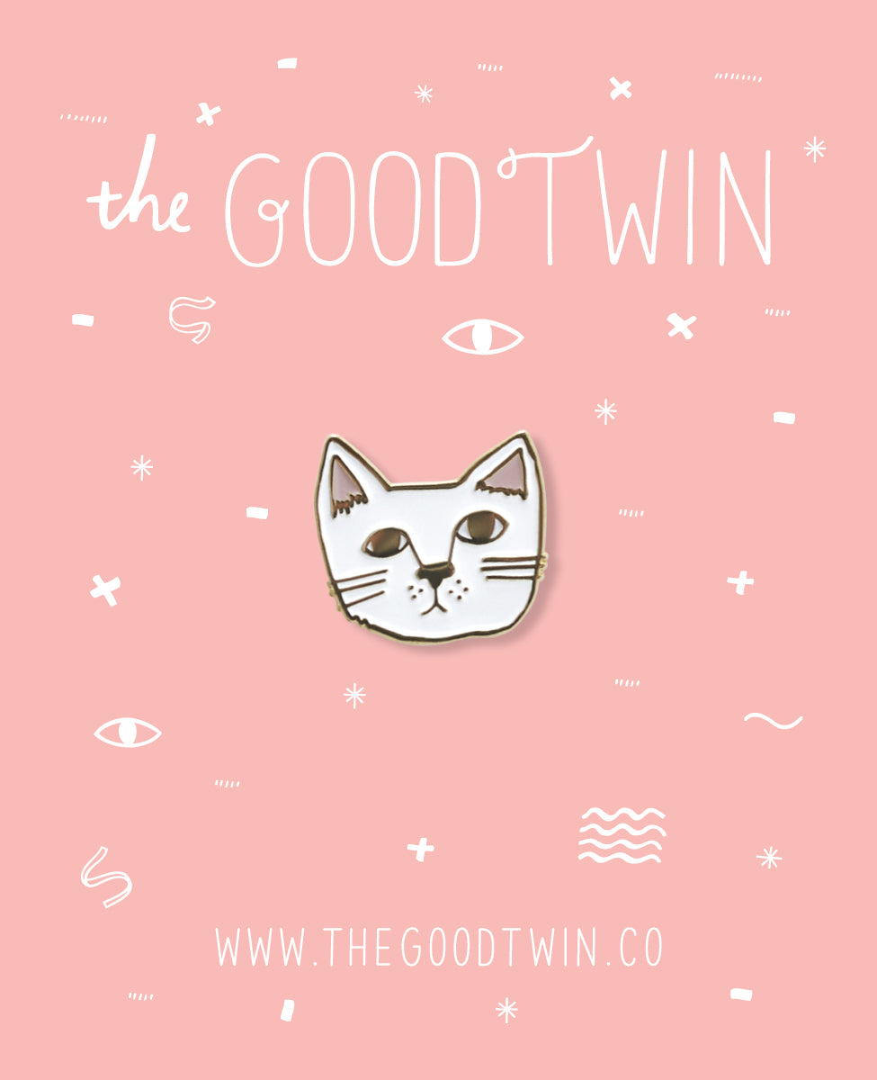 The Good Twin - Kitcat Pin + Post Card