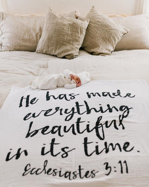 
                  
                    Load image into Gallery viewer, Organic Swaddle + Wall Art -  Ecclesiastes 3:11
                  
                
