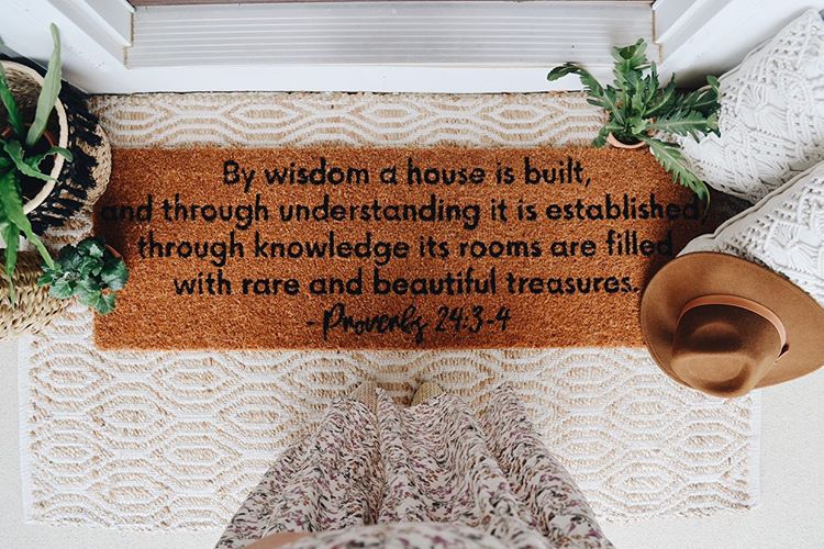
                  
                    Load image into Gallery viewer, XL Scripture Doormat | Proverbs 24:3-4
                  
                
