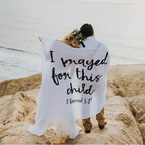 
                  
                    Load image into Gallery viewer, Organic Swaddle + Wall Art -  1 Samuel 1:27
                  
                