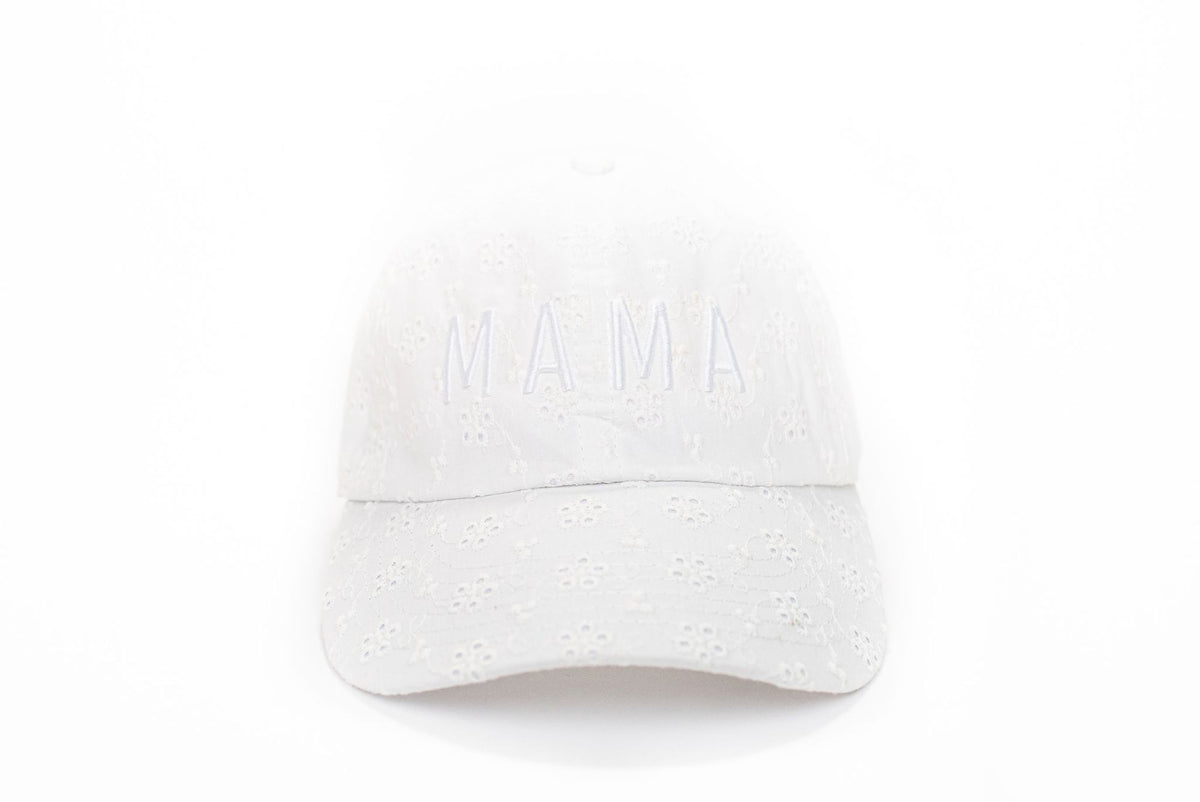 Rey to Z White Eyelet Mama hat