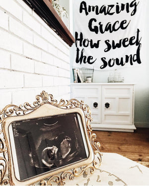 
                  
                    Load image into Gallery viewer, Organic Swaddle + Wall Art -  Amazing Grace How Sweet the Sound
                  
                
