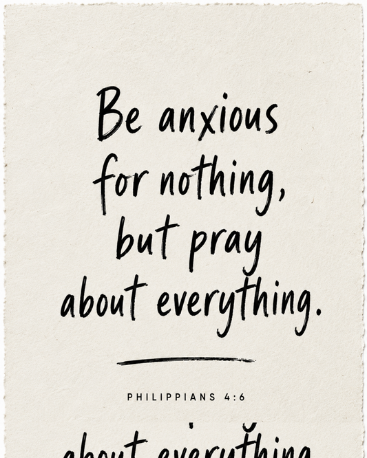 Be Anxious for Nothing handmade paper devotional art