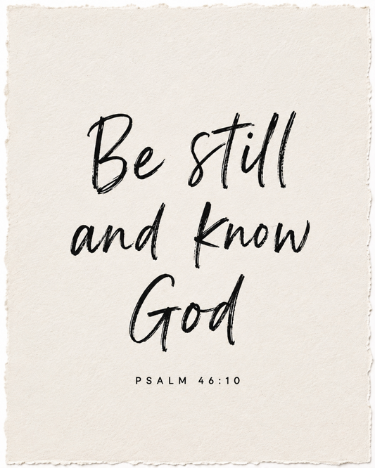 Be Still and Know God handmade paper devotional art