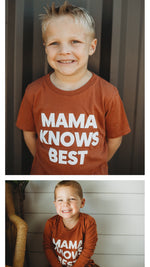 Lifestyle shoot | Mama Knows Best Kid S/S + L/S Crewneck Tee - Sunburn