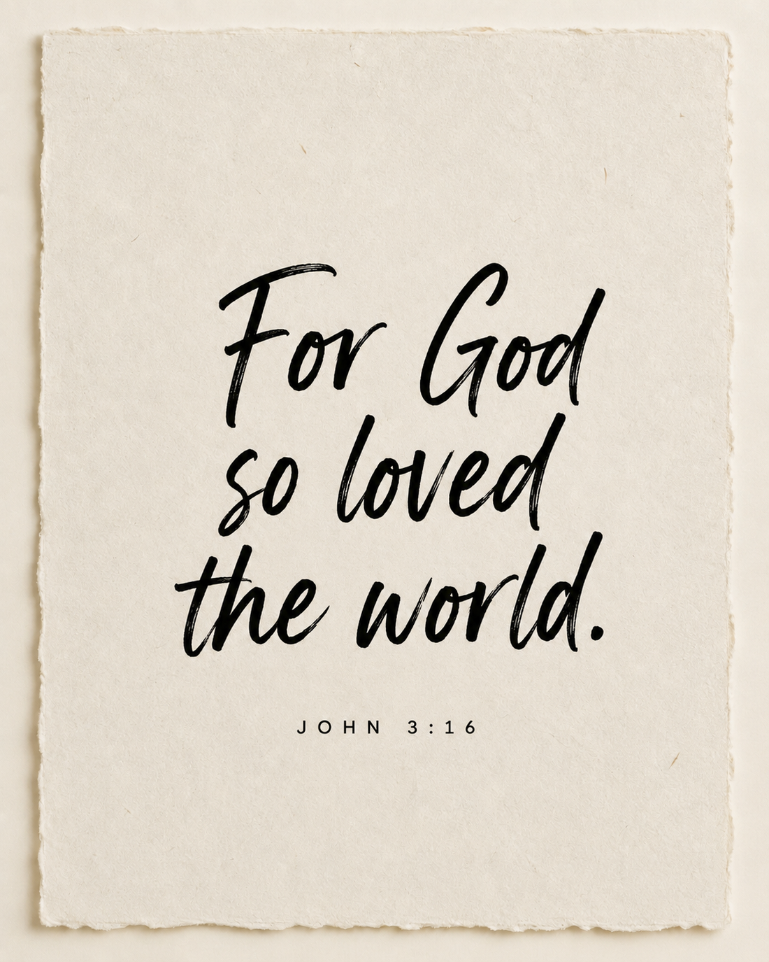 Handmade Scripture art: For God so loved the world, John 3:16