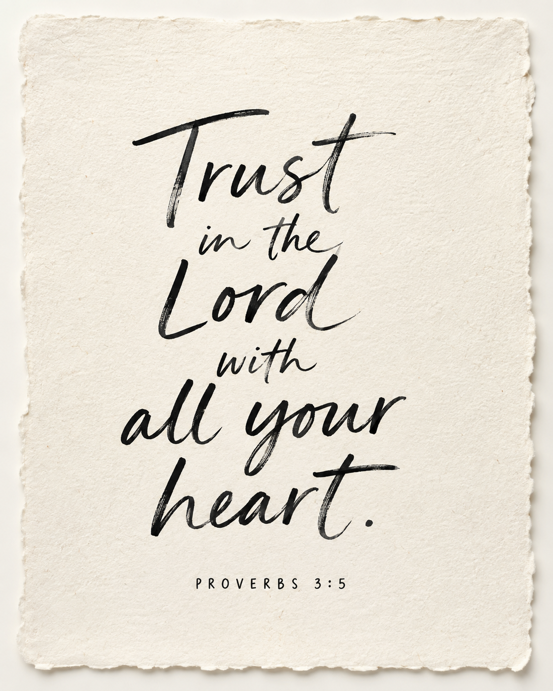 Handmade Scripture art: Trust in the Lord with all your heart, Proverbs 3:5