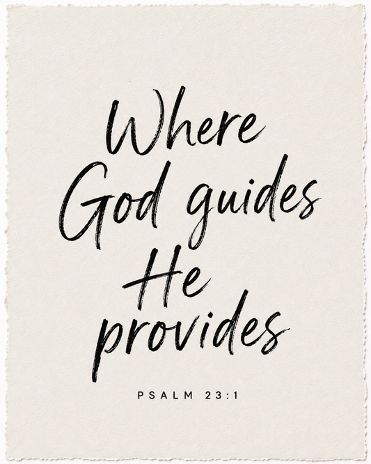 Where God Guides He Provides handmade paper devotional art