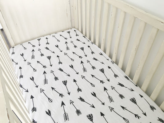 Arrows organic crib sheet by Modern Burlap for the Christian Baby Registry Guide