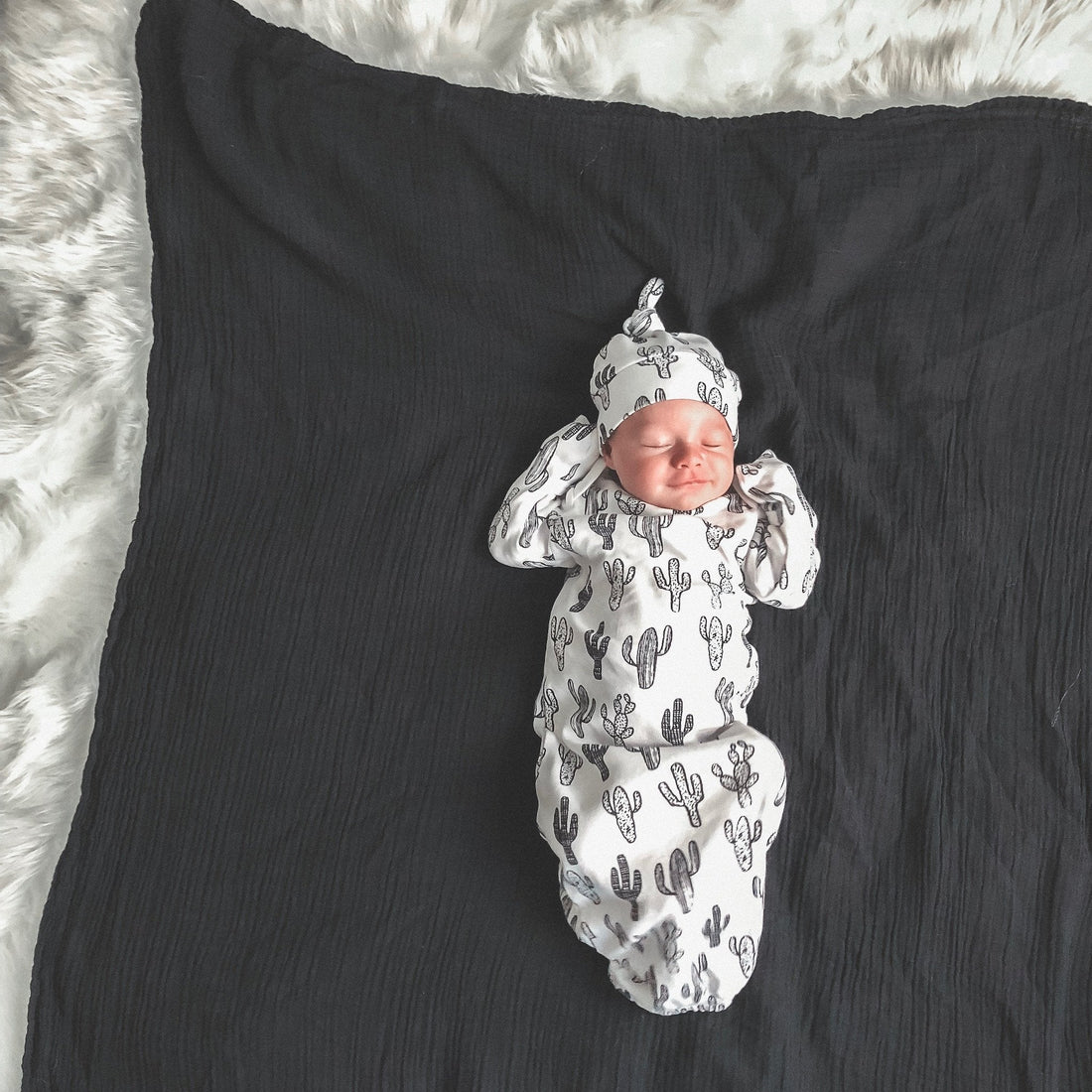 Organic Knot Hat + Gown Set | GOTS Certified Organic Cotton | Signature Prints
