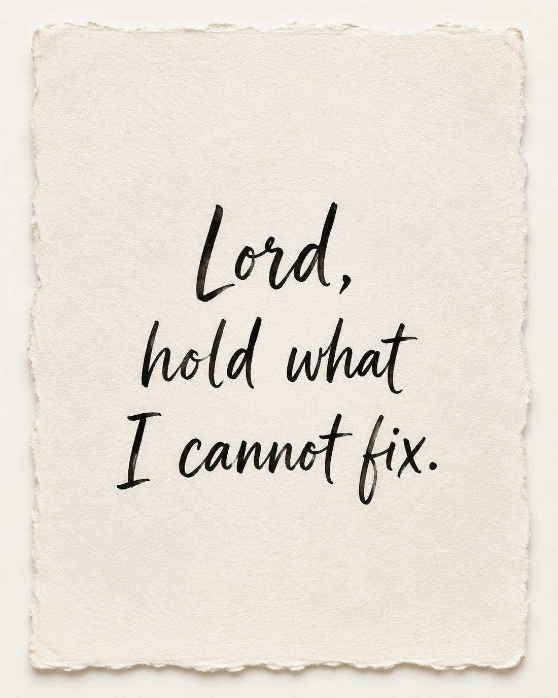 Handmade devotional artwork reading Lord, hold what I cannot fix