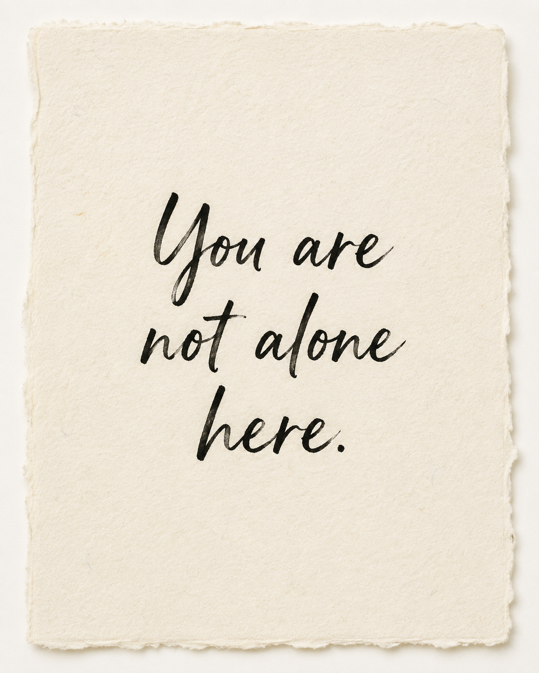 Handmade devotional artwork reading You are not alone here