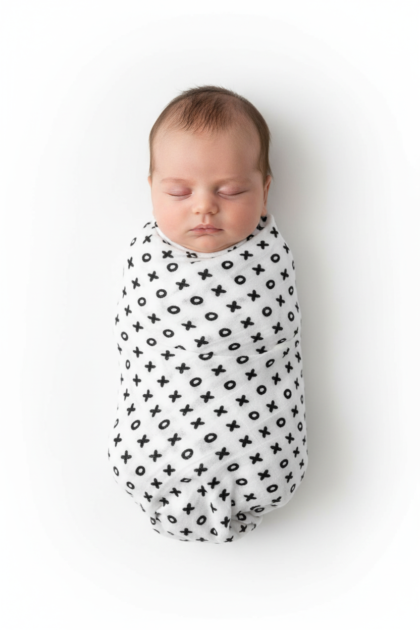 Modern Burlap organic swaddles collection