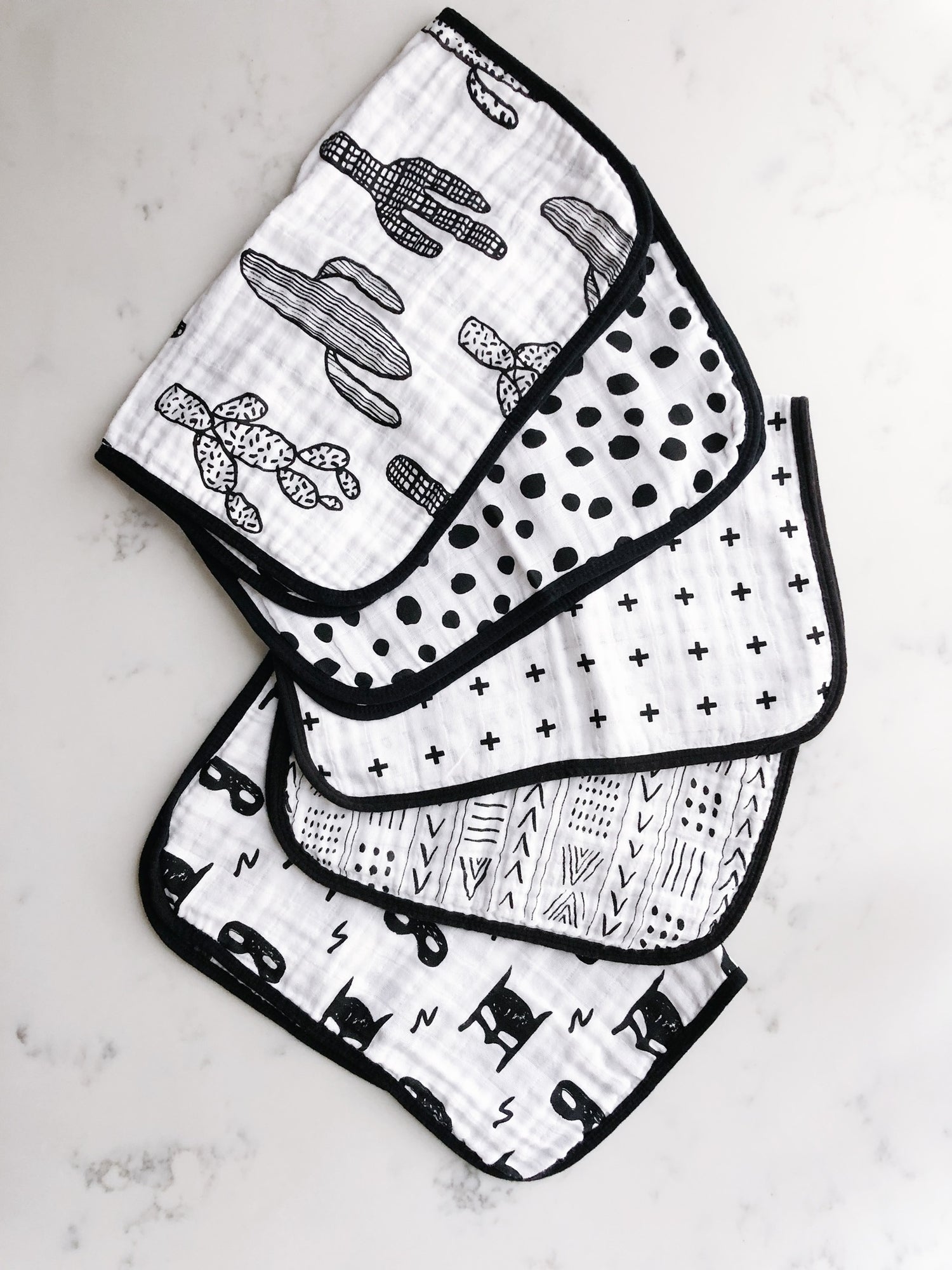 Modern Burlap organic baby burp cloths