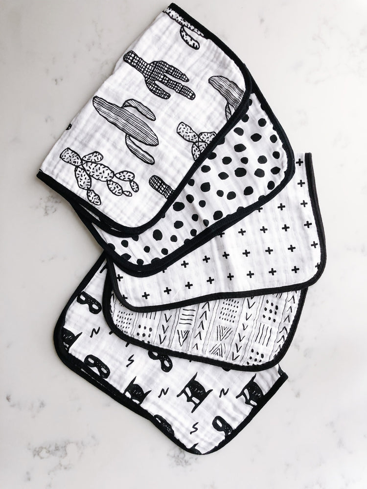 Modern Burlap organic baby burp cloths