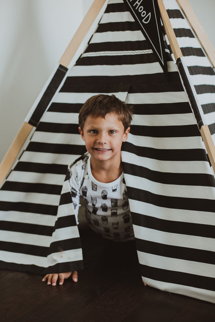 Modern Burlap organic kids pajama sets