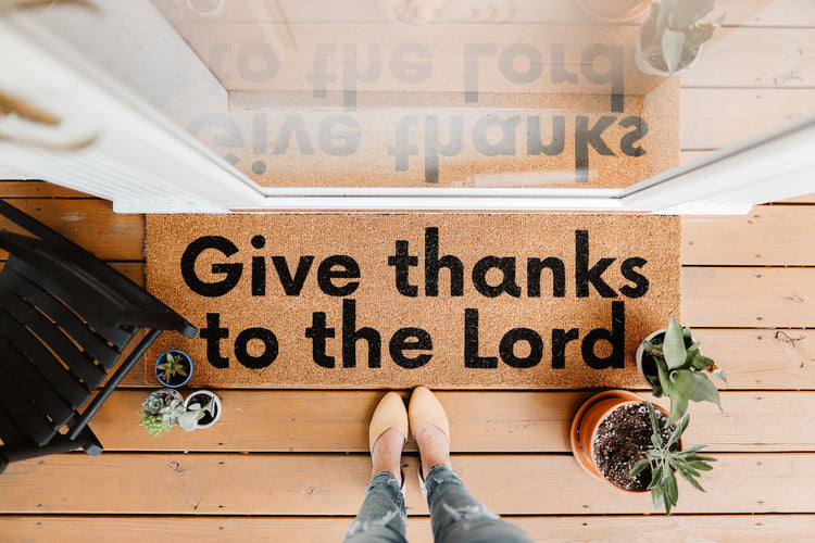 Modern Burlap Scripture and meaningful doormats
